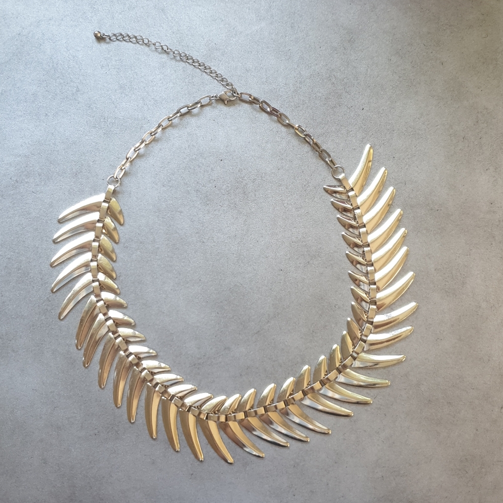 Fish bone gold filled necklace